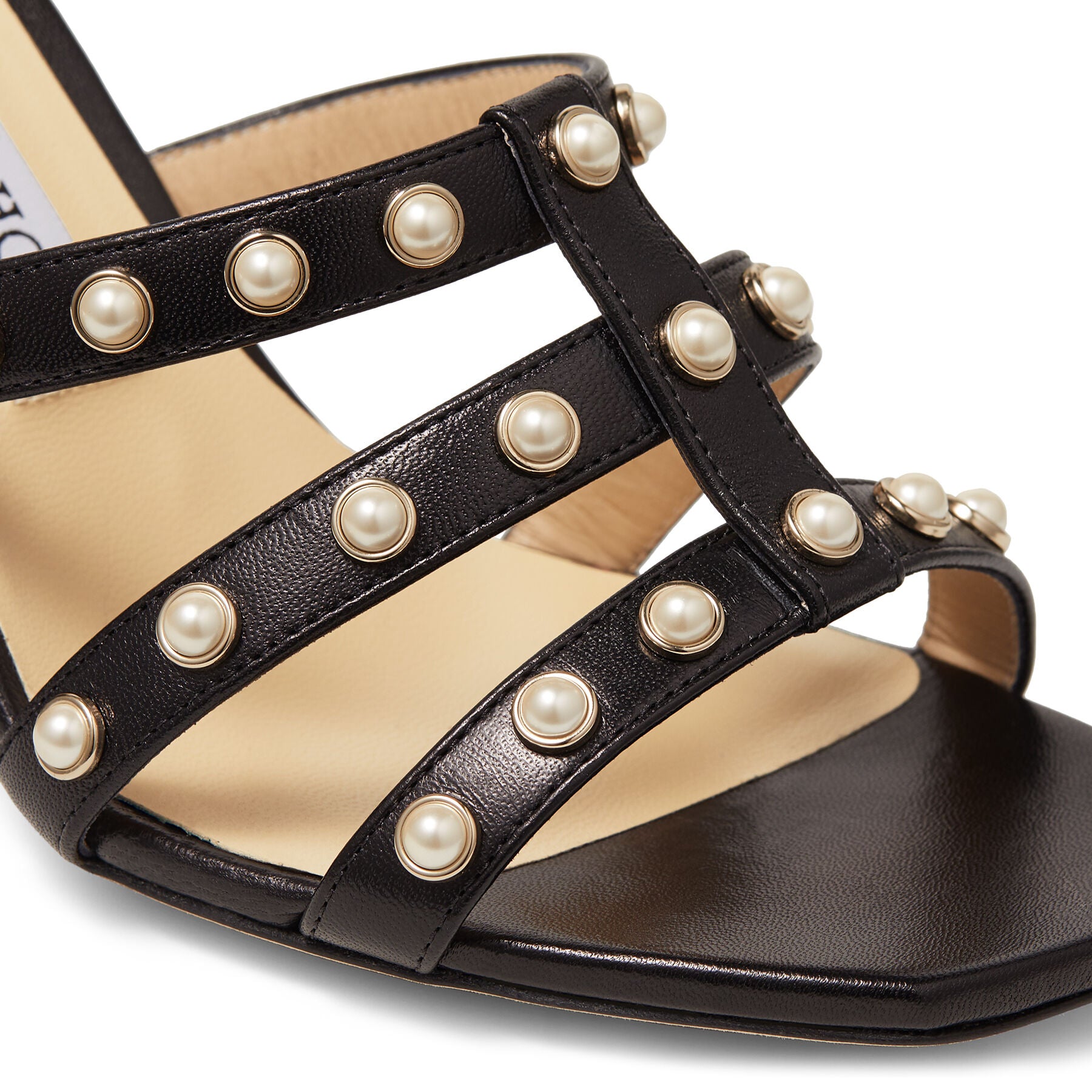 Mules Hazal 85 en cuir à perles - Black
