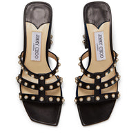 Mules Hazal 85 en cuir à perles - Black