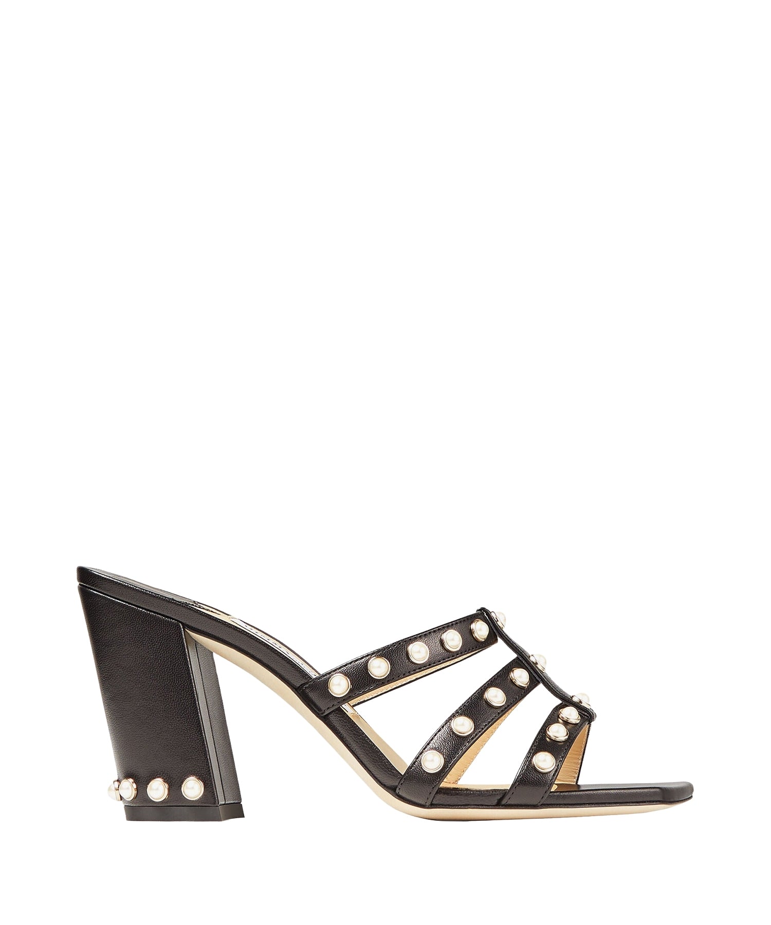 Mules Hazal 85 en cuir à perles - Black