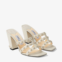Mules Hazal 85 en cuir à perles - Latte