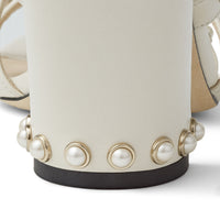 Mules Hazal 85 en cuir à perles - Latte