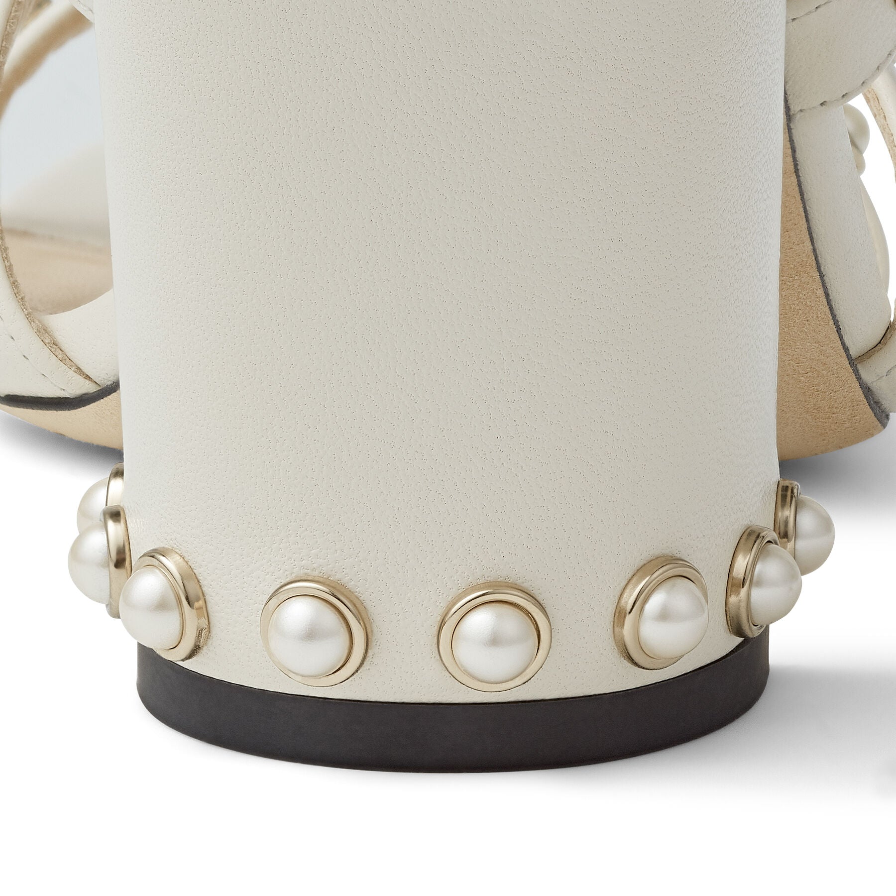 Mules Hazal 85 en cuir à perles - Latte