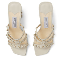 Mules Hazal 85 en cuir à perles - Latte