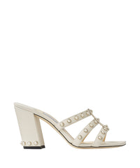 Mules Hazal 85 en cuir à perles - Latte