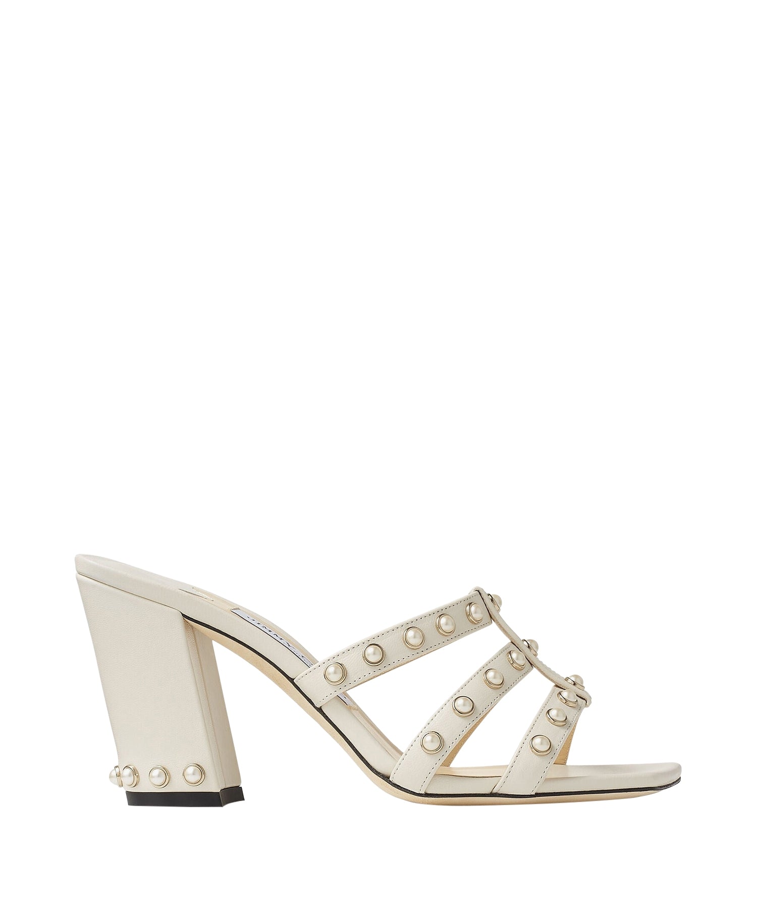 Mules Hazal 85 en cuir à perles - Latte