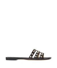 Sandales Hazal plates en cuir à clous - Black