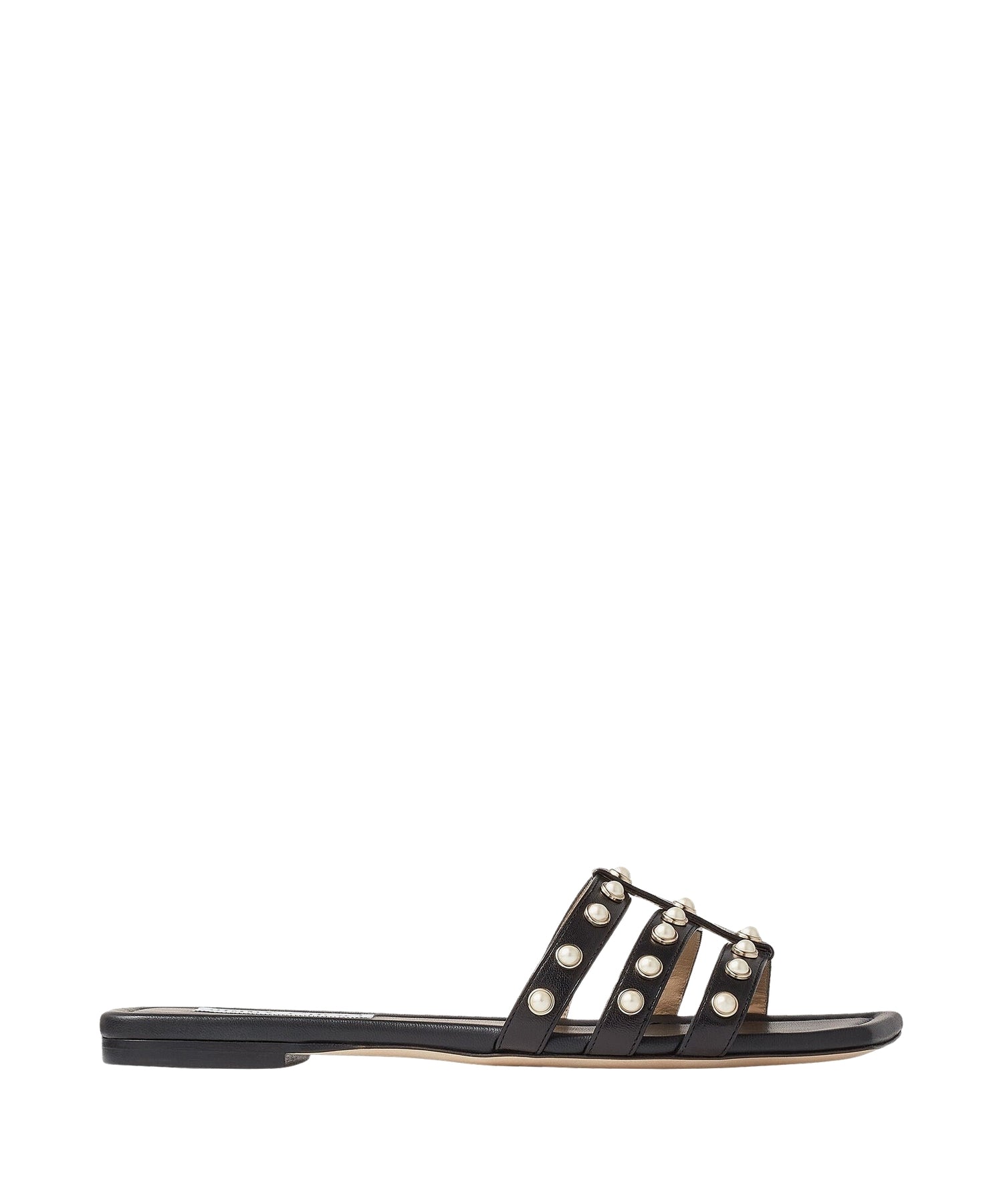 Sandales Hazal plates en cuir à clous - Black