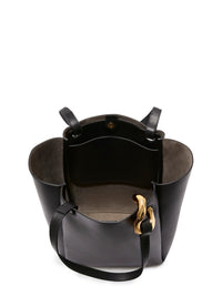 Sac Corner à maillon métallique en cuir - Black