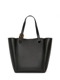 Sac Corner à maillon métallique en cuir - Black
