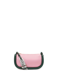 Sac Bumper15 en cuir - Pink & Forest Green