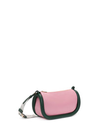 Sac Bumper15 en cuir - Pink & Forest Green
