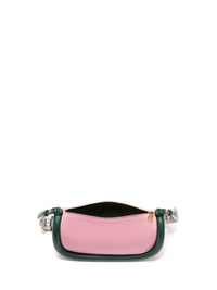 Sac Bumper15 en cuir - Pink & Forest Green