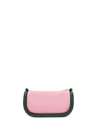Sac Bumper15 en cuir - Pink & Forest Green