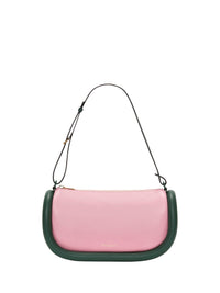Sac Bumper15 en cuir - Pink & Forest Green