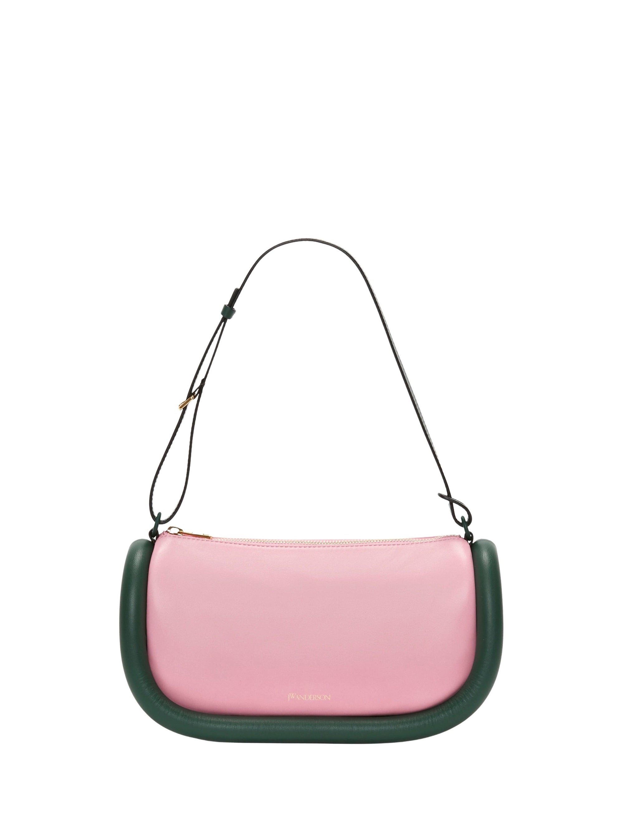 Sac Bumper15 en cuir - Pink & Forest Green