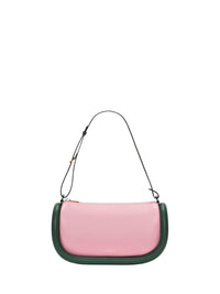 Sac The Bumper-15 en cuir - Pink & Forest Green