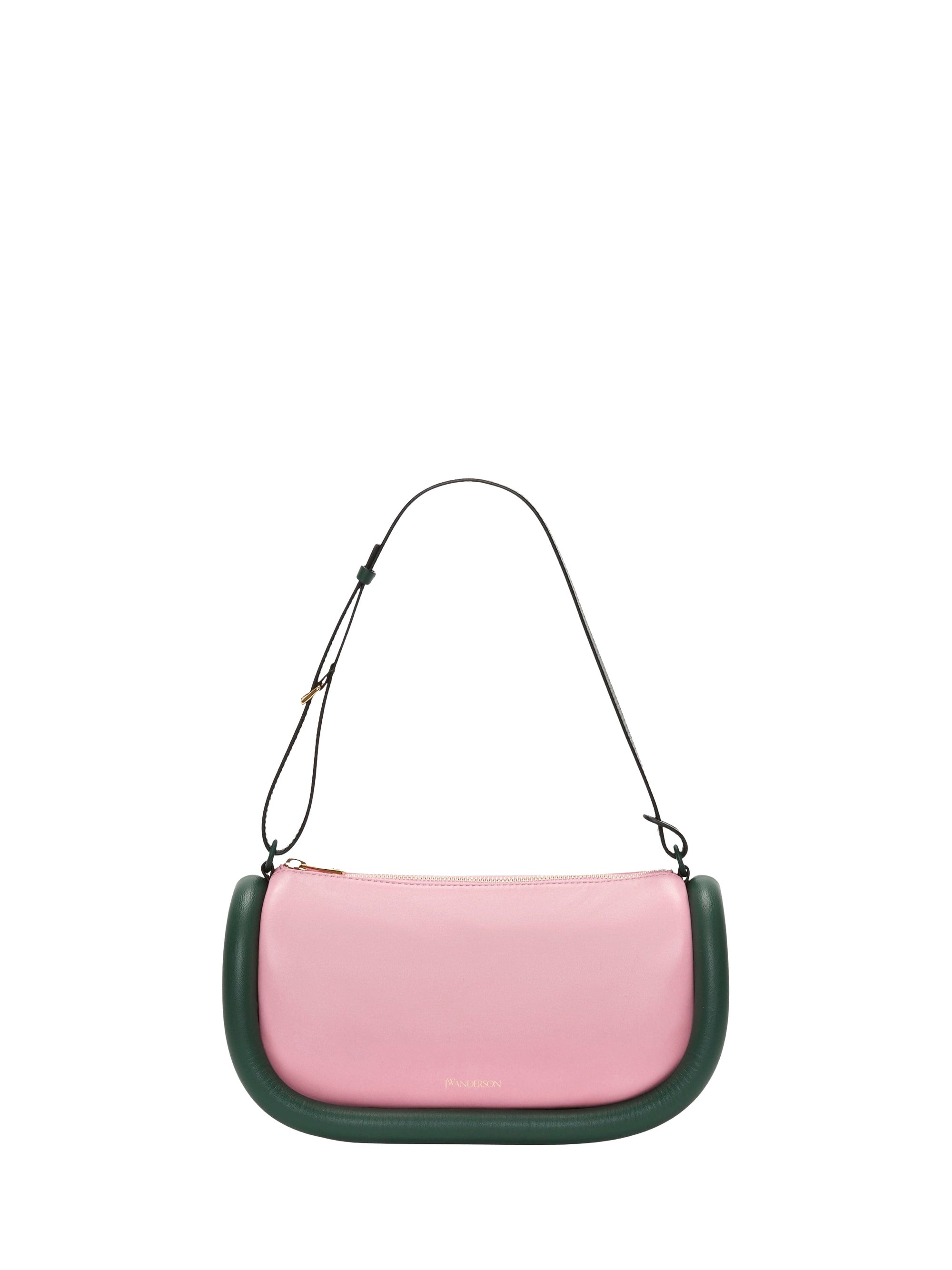 Sac The Bumper-15 en cuir - Pink & Forest Green