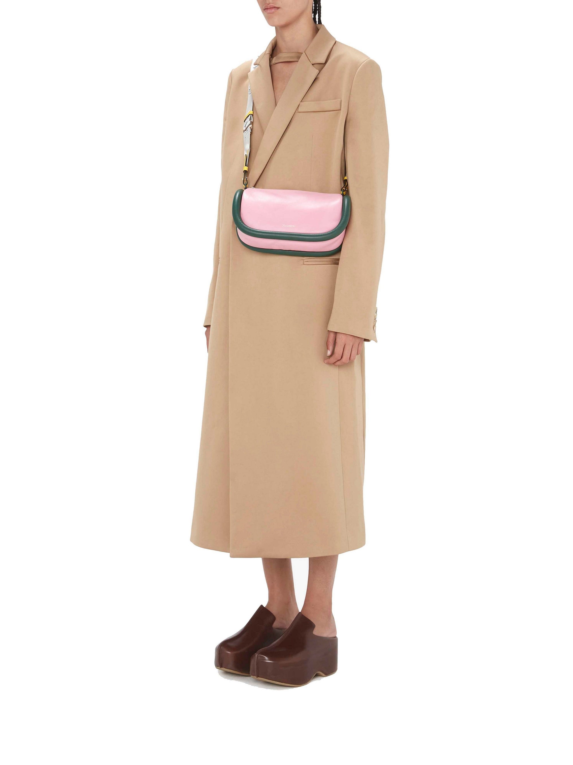Sac Bumper15 en cuir - Pink & Forest Green