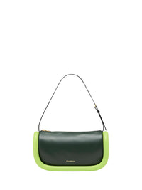 The Bumper-15 bag in leather - Khaki & Lime