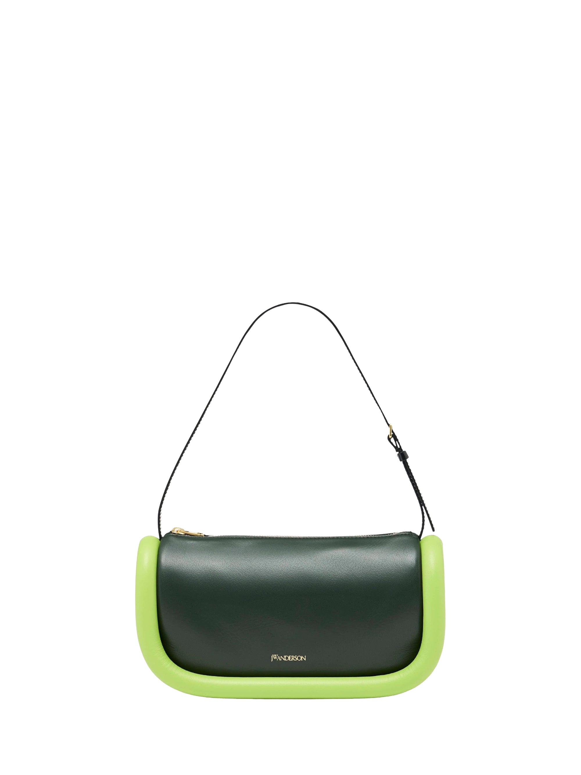 The Bumper-15 bag in leather - Khaki & Lime