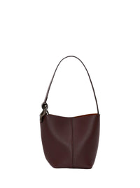 Petit sac seau en cuir - Burgundy