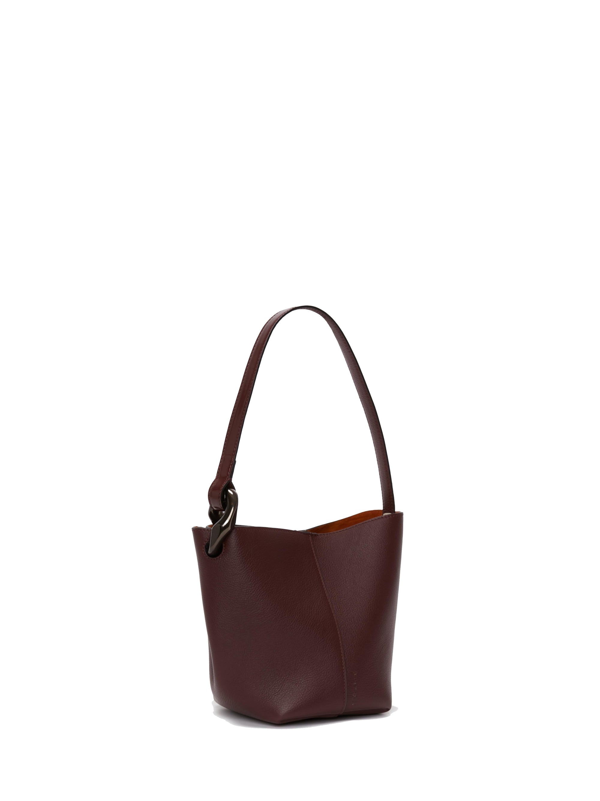 Petit sac seau en cuir - Burgundy
