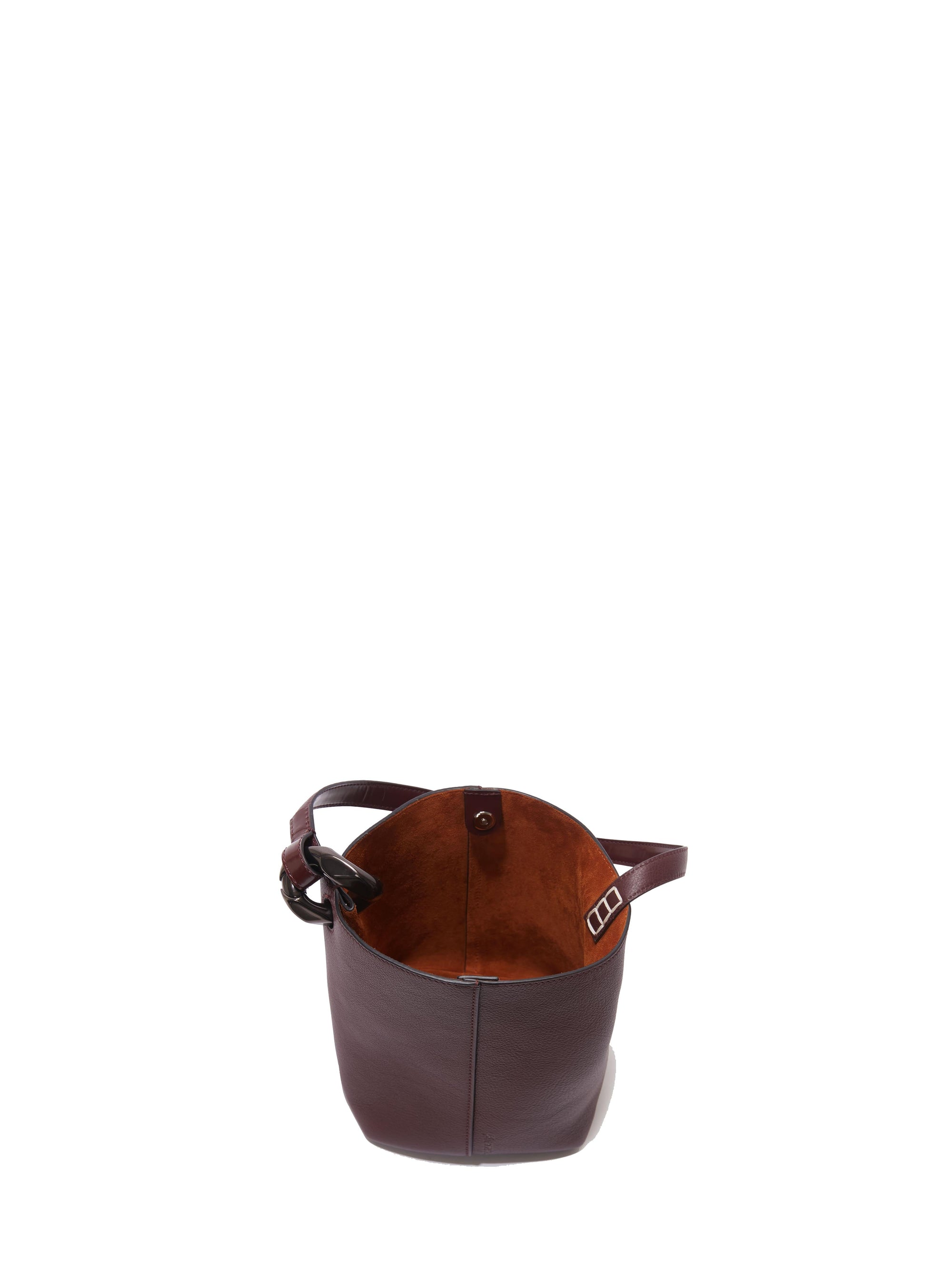 Petit sac seau en cuir - Burgundy