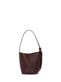 Petit sac seau en cuir - Burgundy