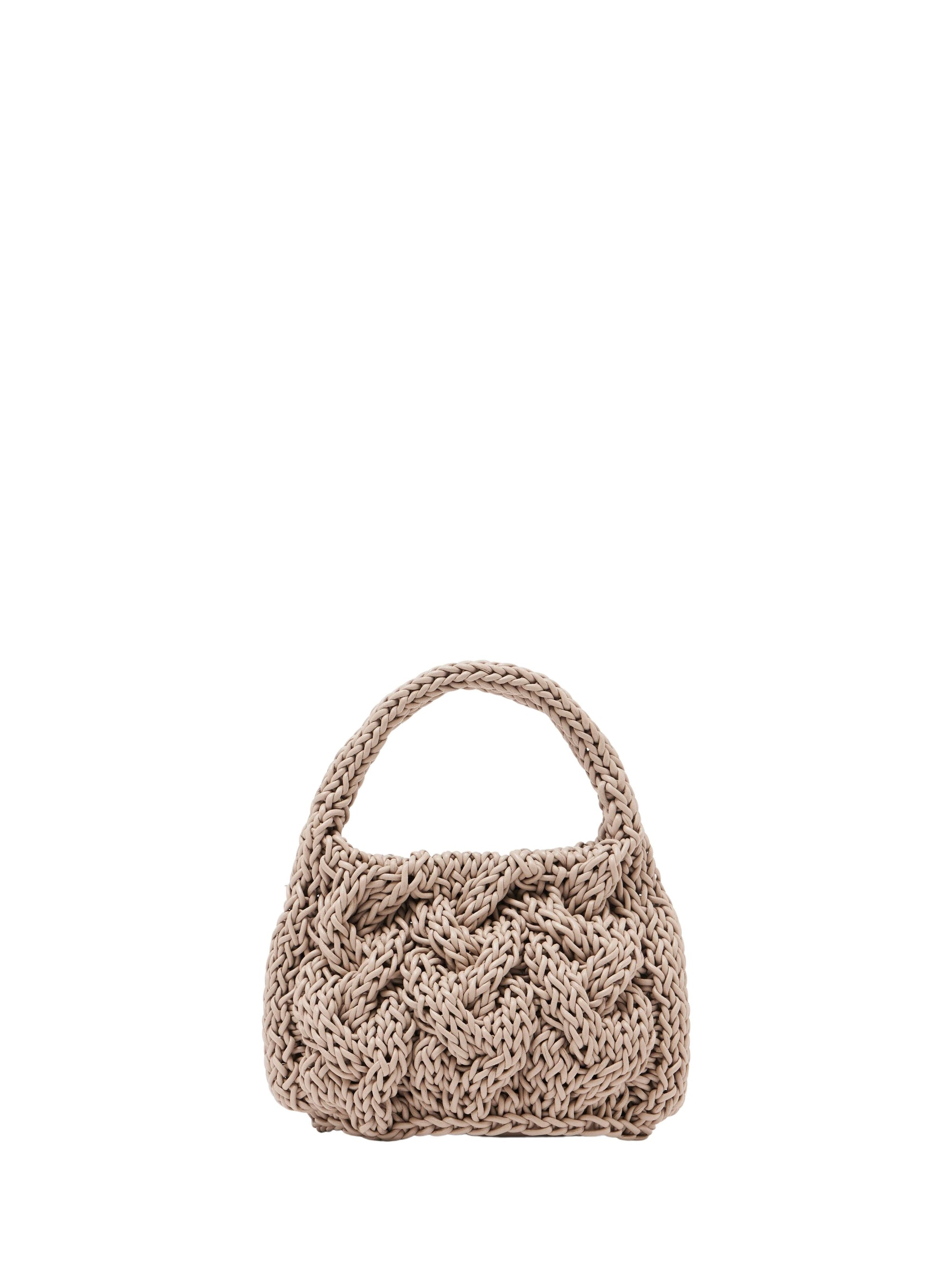 Petit Sac En Maille Câblée - Taupe