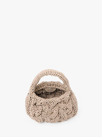 Petit Sac En Maille Câblée - Taupe