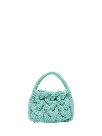 Petit Sac En Maille Câblée - Aqua