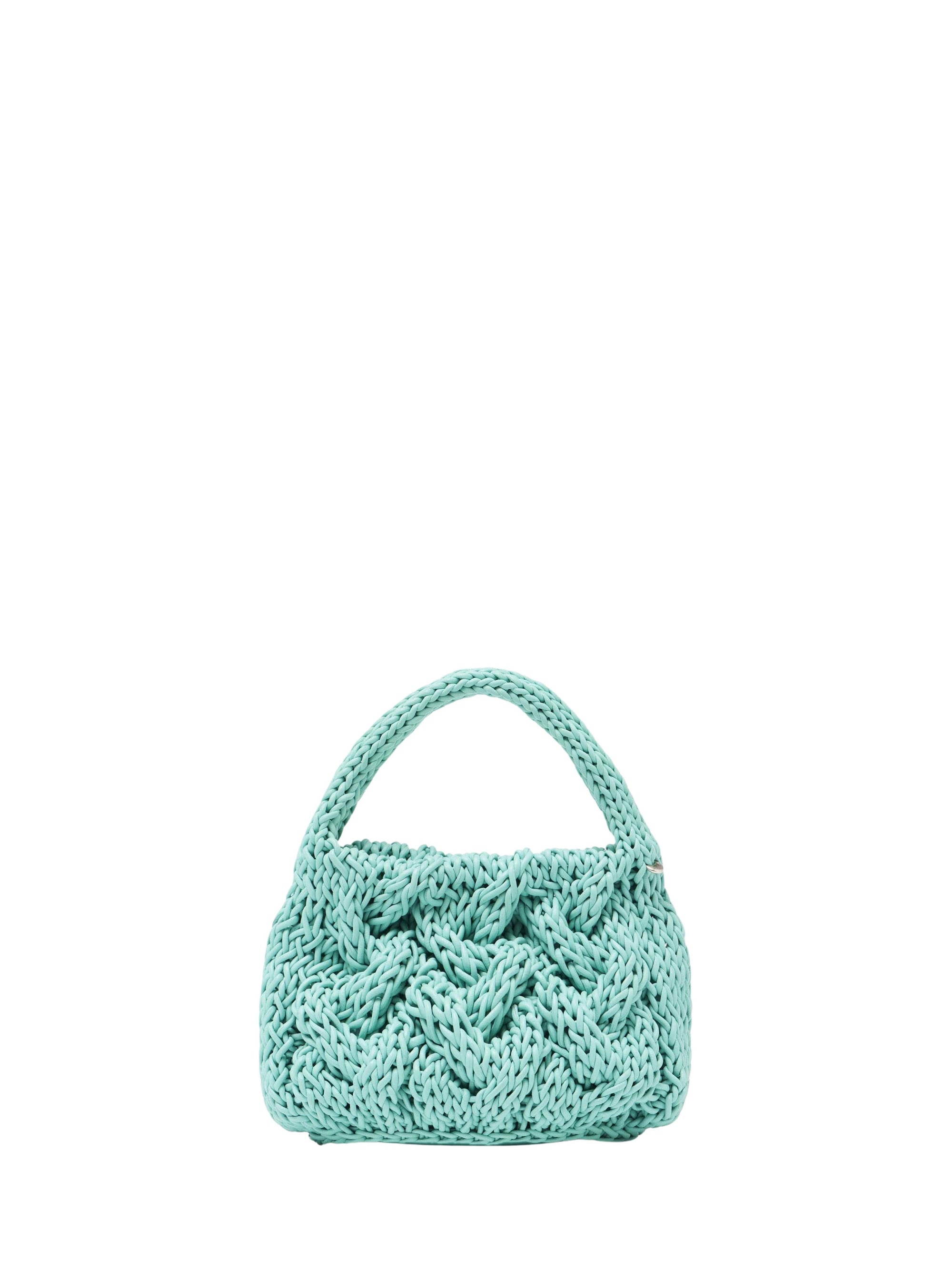 Petit Sac En Maille Câblée - Aqua