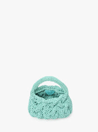 Petit Sac En Maille Câblée - Aqua