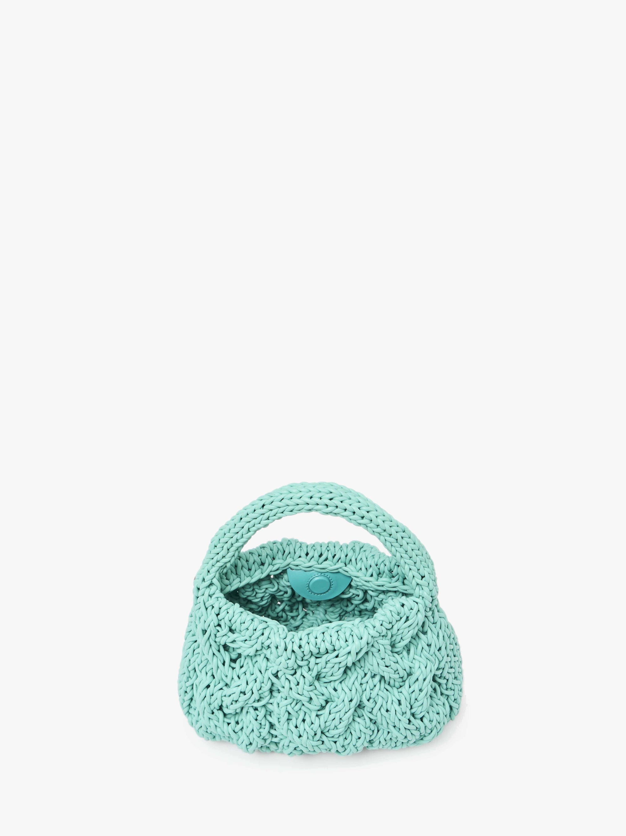 Petit Sac En Maille Câblée - Aqua