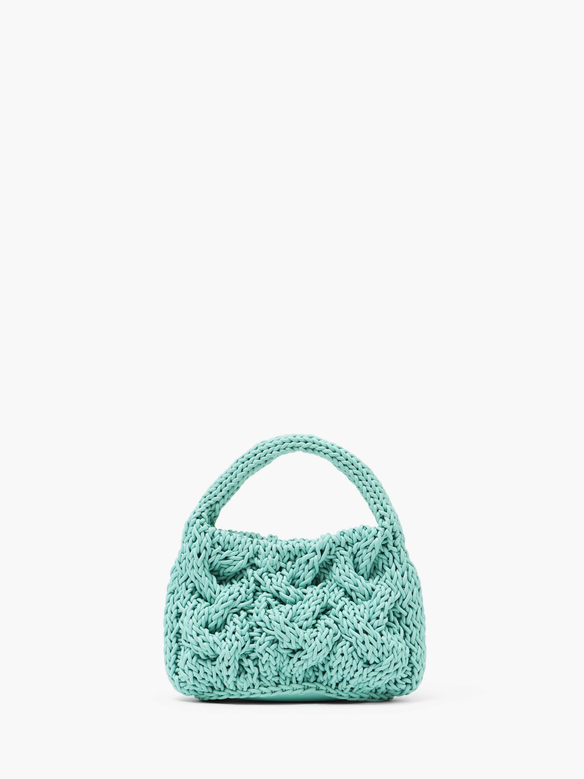Petit Sac En Maille Câblée - Aqua