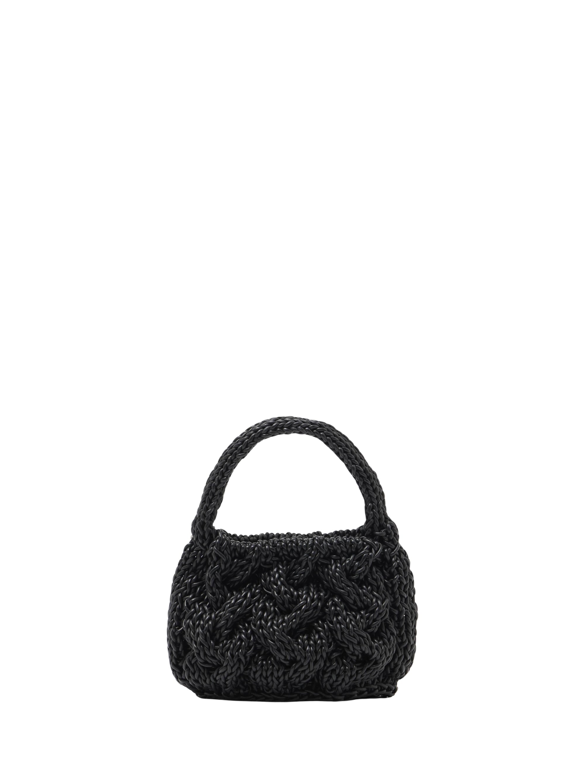 Petit Sac En Maille Câblée - Black