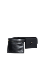 Sac ceinture zippé en cuir - Black