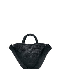 Grand panier Chelsea en raphia - Black