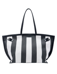 Grand sac Days en toile rayée - Black & White