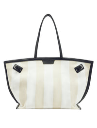 Grand sac Days en toile rayée - Resin & White