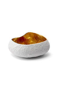Grand bol Mojave Haas Brothers en porcelaine - Blanc & Or