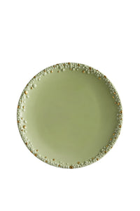 Assiette plate Mojave Haas Brothers en porcelaine - Vert & Or