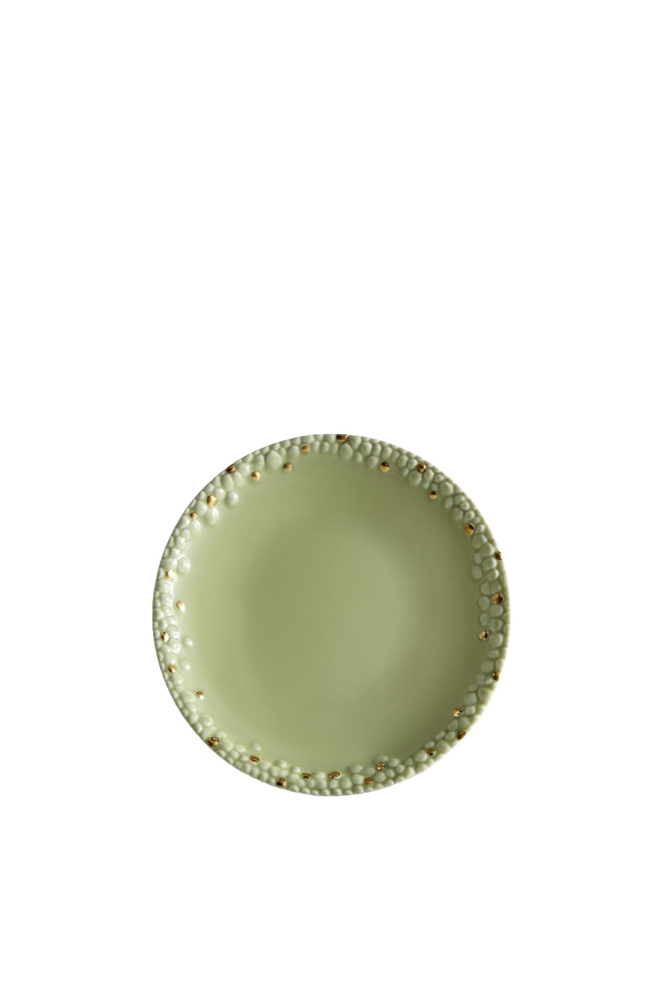Assiette à pain & beurre Mojave Haas Brothers en porcelaine - Vert & Or