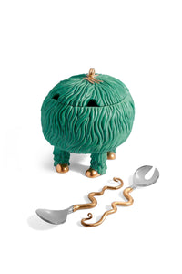 Bol à salade Haas Fox Monster en faïence et laiton - Green