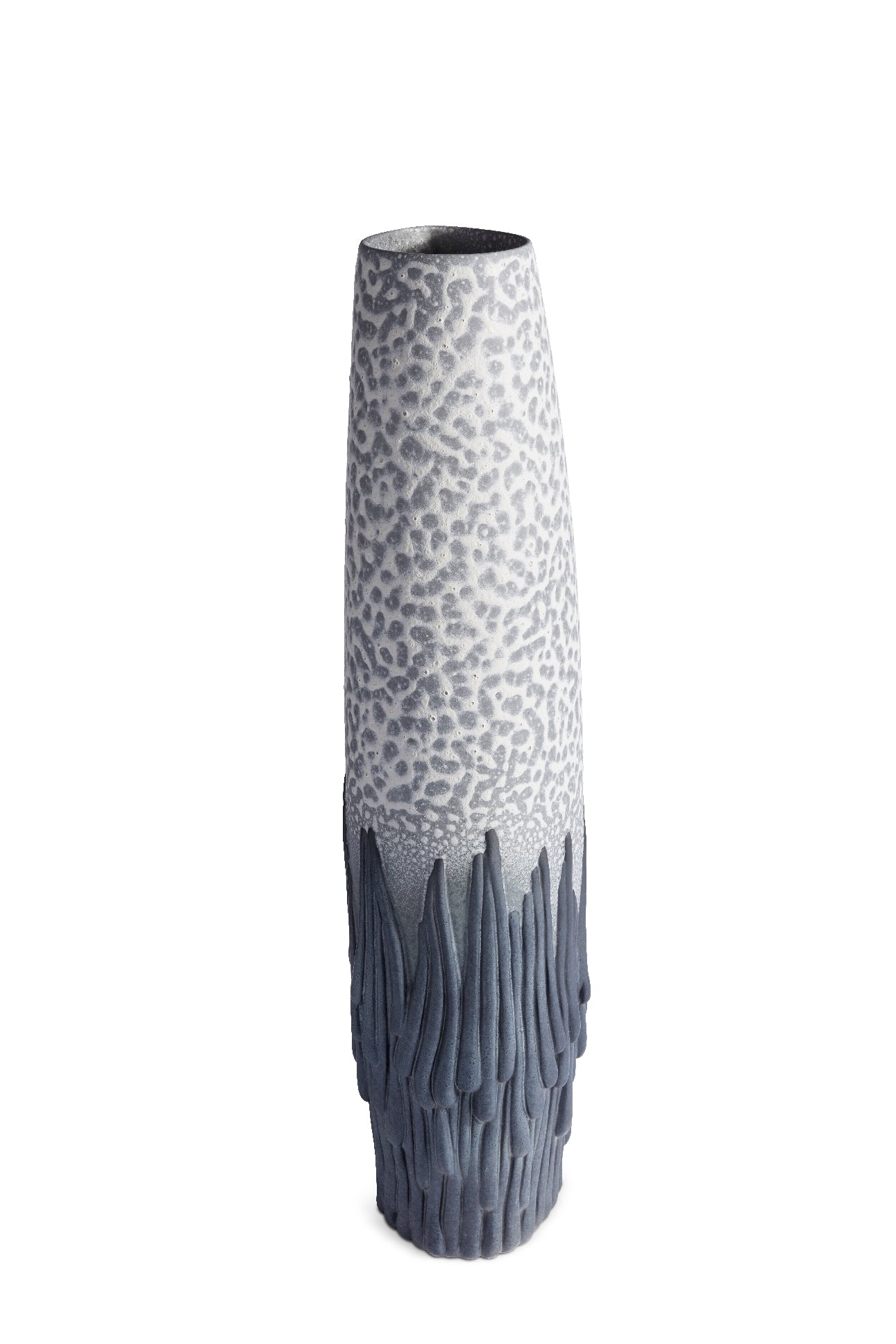 Grand vase Haas Mojave en faïence - White & Charcoal