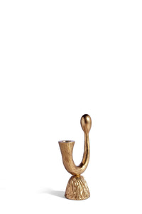Bougeoir corne Haas Brothers en porcelaine - Or