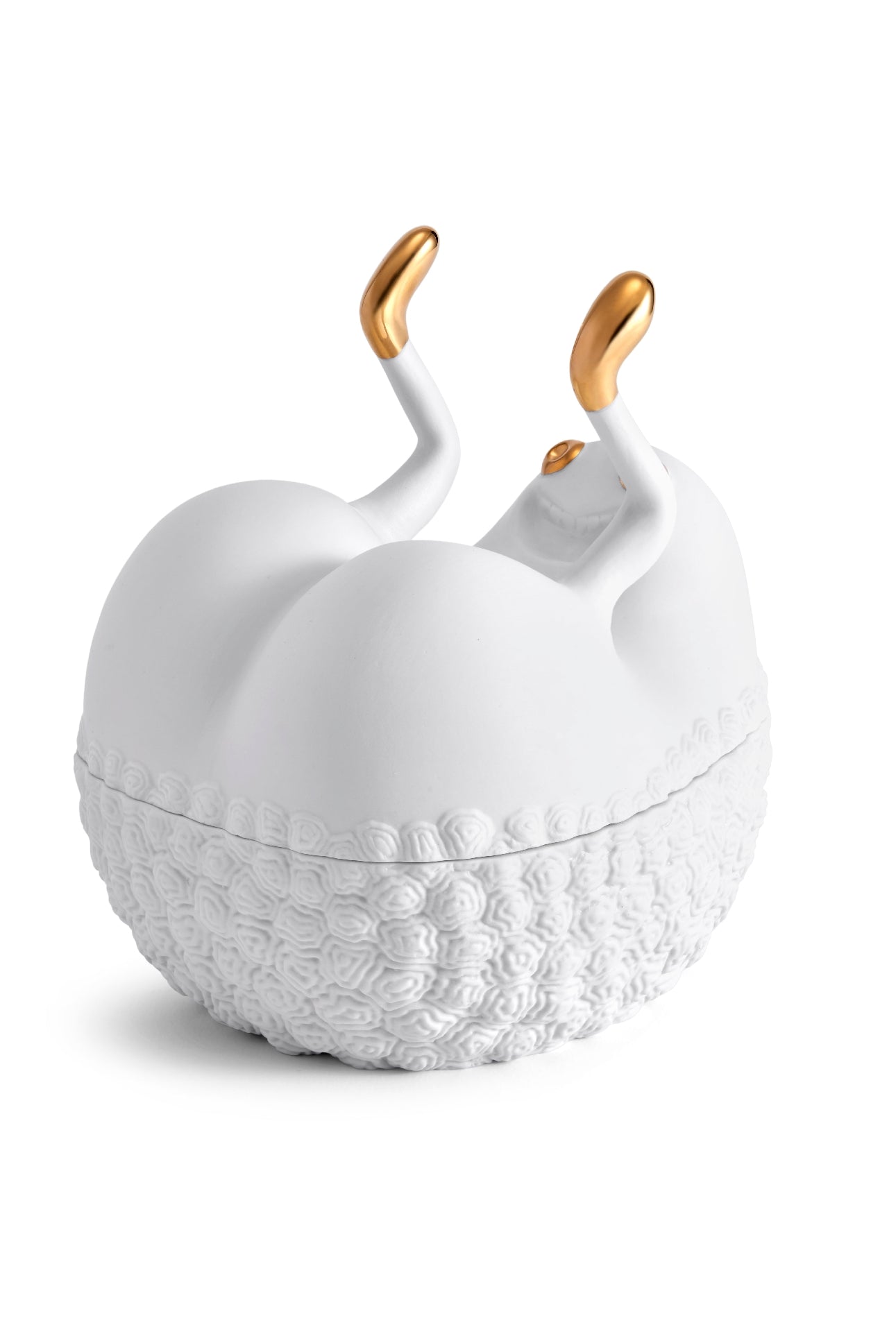 Boîte Haas Butts Up en or et porcelaine - White