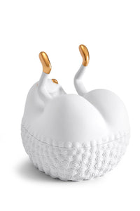 Boîte Haas Butts Up en or et porcelaine - White