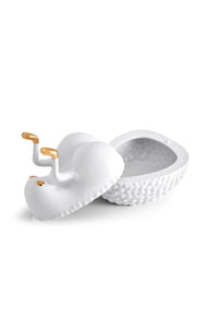 Boîte butts up Haas Brothers en porcelaine - Blanc & Or