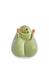 Boîte butts up Haas Brothers en porcelaine - Vert, Blanc & Or